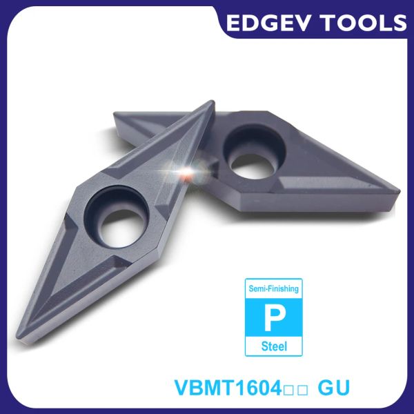 Draaigereedschap EDGEV 10 шт. токарный станок с ЧПУ твердосплавные вставки VBMT160404 VBMT160408 VBMT331 VBMT вольфрамовые токарные инструменты стальной тип P