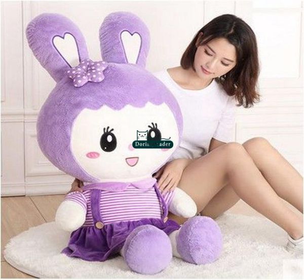 Dorimytrader Schöne große 120 cm Weiche Cartoon Hasenplüschspielzeug 47 -Zoll gefüllt Anime Rabbit Doll Kissen Liebhaber Mädchen Geschenk Dy615945698256
