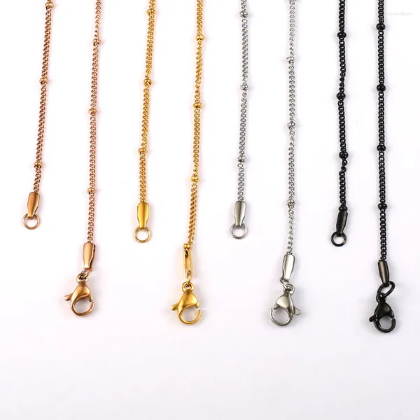 Ожерелья с подвесками, 10 шт./лот, оптовая продажа, нержавеющая сталь, 2,3 мм, шариковая цепочка для ювелирных изделий своими руками