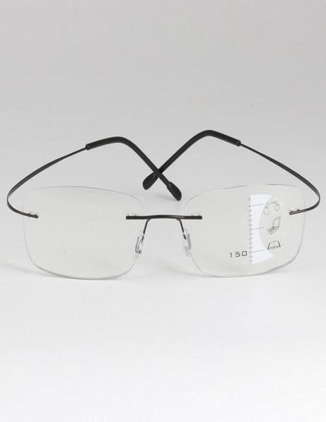 Óculos sem moldura moldura sem aro Multifocus Reading Reading Glass For Mull Homens Presbiaópico Óculos Ligna Man2857249