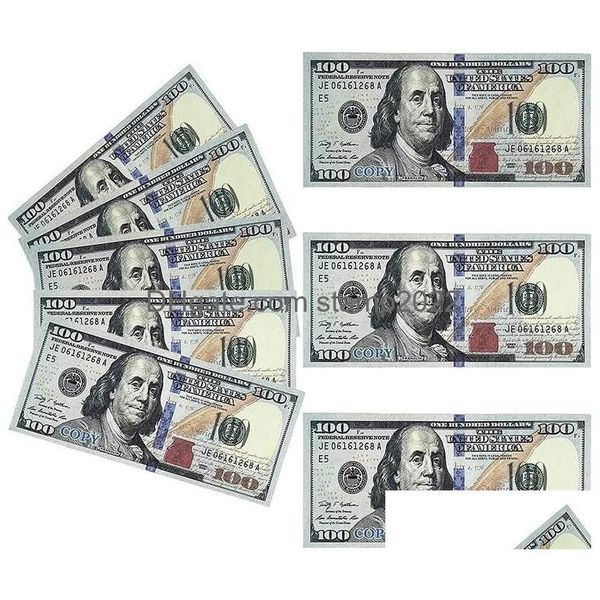 Andere festliche Partyzubehör Großhandel Prop Geld USA Dollar Fake für Film Banknote Papier Neuheit Spielzeug 1 5 10 20 50 100 Dollar C Dh2Ec