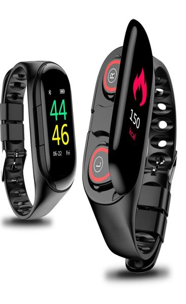 2 in 1 Armband wasserdichte Smart Watch Heart Frequenz Bluetooth Earphone Fitness Tracker Blutdruck Smartwatch -Kopfhörer 6422877