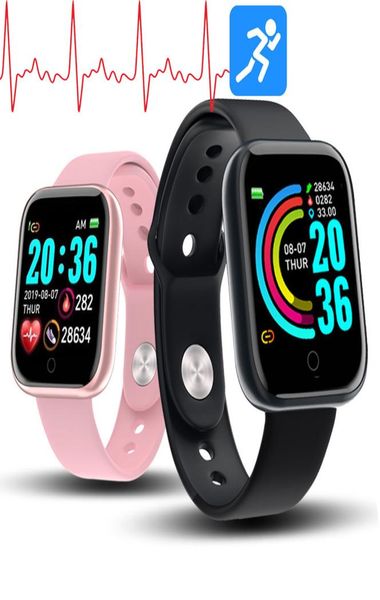 Y68 relógio inteligente feminino d20 pro masculino smartwatch para apple ios android monitor de freqüência cardíaca pressão arterial esportes rastreador pulseira6065543