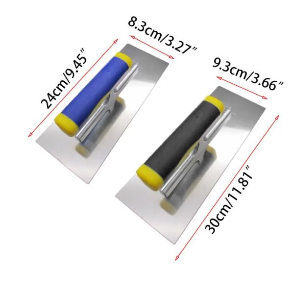 Cacciaviti Professionale Intonacatrice Rasatrice Spatola Spalmatore Piastrelle in Acciaio Inossidabile Pavimentazione Stuccatura Stuccatura Muro Galleggiante Pavimento Piastrellatura Utensile Manuale