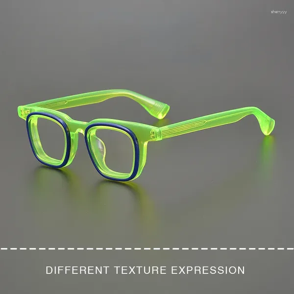 Óculos de sol quadros quadrados multicolorido acetato personalizado óculos estilo brasil artesanal verde vermelho unisex óculos