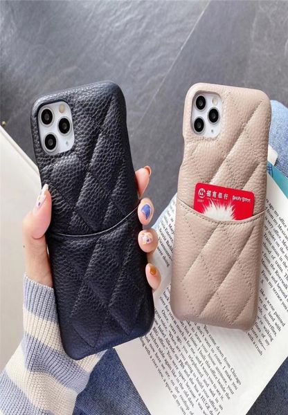 Para iPhone 11 12 Pro Max Luxury Designer Genuine Leather Phone Case para iPhone X XS XR 8 7 6S Plus SE Fashion Wallet With Card BAC1860967