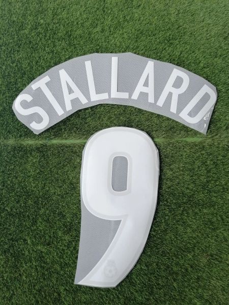 Acessórios #9 Stallard Nameset Nome de DIY personalizado Número de ferro em remendos de crachá de futebol de transferência de calor