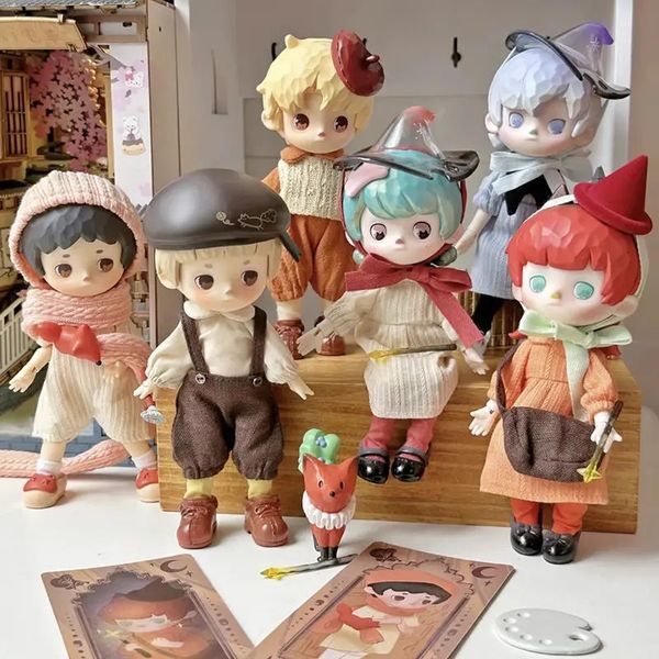 112 Pennys Box Piccolo pittore e piccola strega Serie Action Figure Blind Box Puppet BJD Mini Figure Scatole a sorpresa Giocattoli per bambole 240315