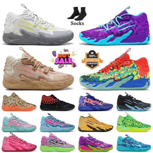 Top Quality Fashion Lamelo Ball Shoes MB.03 01 de One Rick e Morty Porsche LaFrance Forever Rare GutterMelo Basquete Sapato Rosa Chino Hills Treinadores Tóxicos Tênis