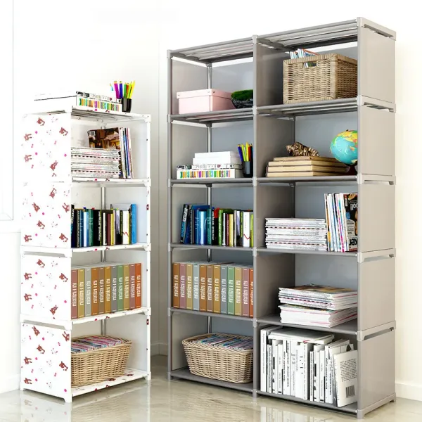 Scaffali Scaffale semplice Armadietto di stoccaggio Scaffali da pavimento economici Dormitorio per studenti Combinazione di scaffali fai-da-te Libreria di stoccaggio per camera da letto