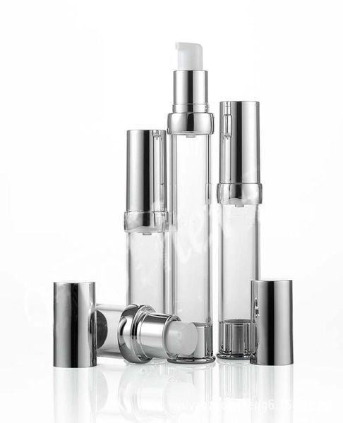 Leere 5 ml, 10 ml, 15 ml, 20 ml, 30 ml Airless-Flaschen, klare Airless-Vakuumpumpe, Lotionsflasche mit silberner Kappe, Verpackungsflasche7349692