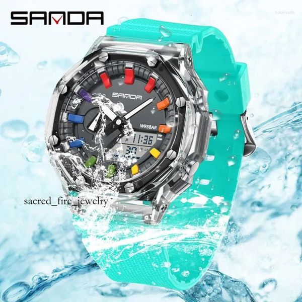 Orologi da polso SANDA Outdoor Sport Uomo Orologio digitale Conto alla rovescia Impermeabile Resistente al quarzo G Style Display a LED Orologi Reloj Hombre 2880 6 6586