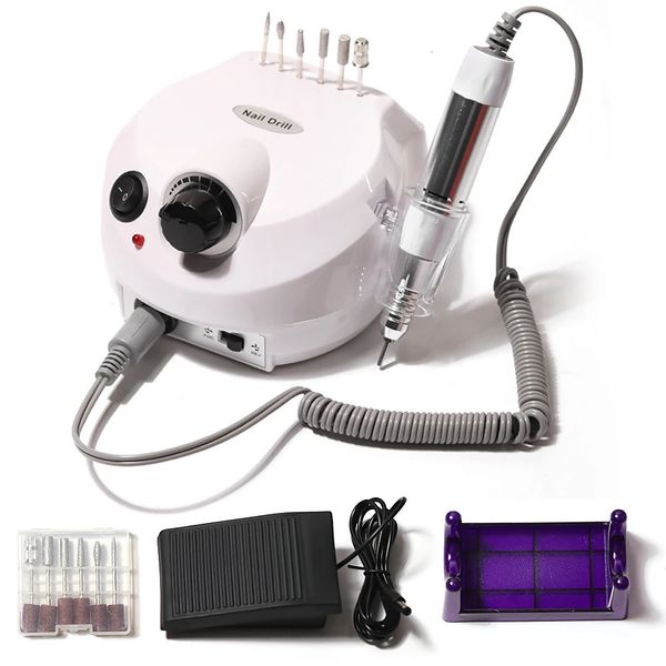 Linmanda-máquina elétrica para lixar unhas, ajustável, 35000rpm, cortador, pedicure, manicure, conjunto de brocas, equipamento de polimento de unhas 240321