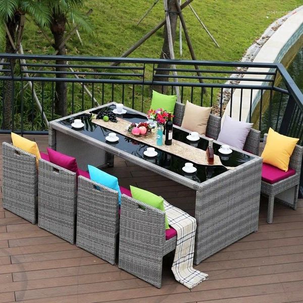 Camp Furniture Outdoor Rattan Stuhl El Guest House Woven Balkon Freizeit Villa Terrasse Gartentisch und