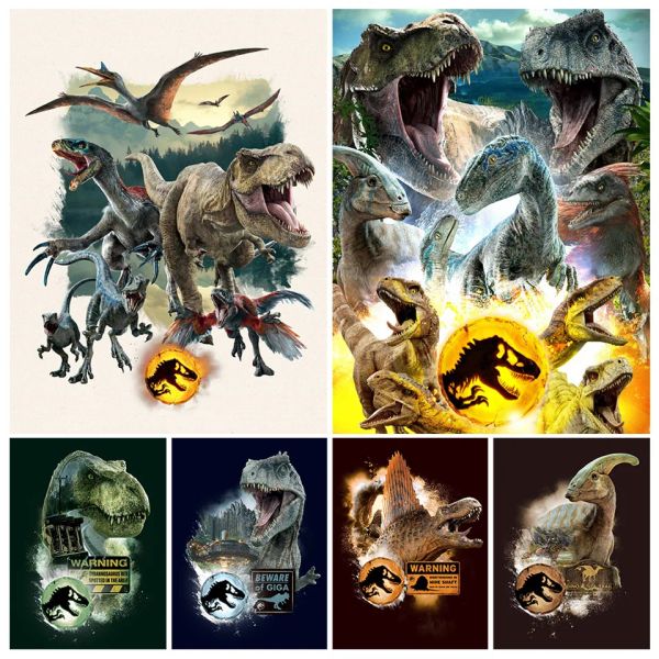 Stitch Dinosaur Diamond Pintura Jurássica Mundo Cruz Cross Stitch filme 5D Full Diamond Borderyer Animal Rhinestone Pictures Decoração DIY DIY