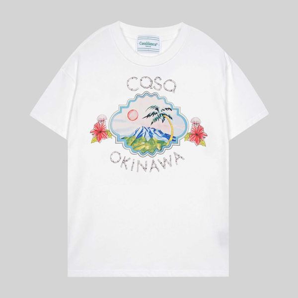 Mens Designer Camiseta Casual camisetas Casablanca na moda marca nova Casablanca tropical verão fruta impressão de manga curta T-shirt M845