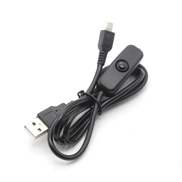 2024 USB-zu-DC-Kabel, 5 V, 2,5 A, Micro-USB-Kabel, Ladegerät, Wechselstrom-Netzteil für Raspberry Pi 4 4B, 5 V, 3 A, Typ C mit Schalter