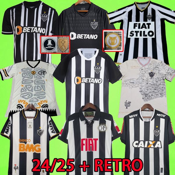 2024 2025 Atletico Mineiro Fußballtrikots PAULINHO HULK PEDRINHO VARGAS BATTAGLIA ARANA SCARPA Fußballtrikots T Retro 1997 2008 2003 13 14 16 17 Vintage Uniform 24 25