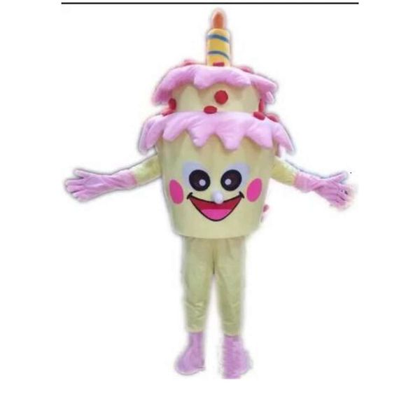 Costumi mascotte Torta di compleanno Mascotte Costume personaggio Carnevale Costume mascotte celebrazione natalizia