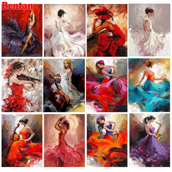 Stitch Pictures 3D per ricamo da donna ballerino flamenco dipinto di diamanti dipinto a croce quadrata kit a punto diamante diamante arte spagnola