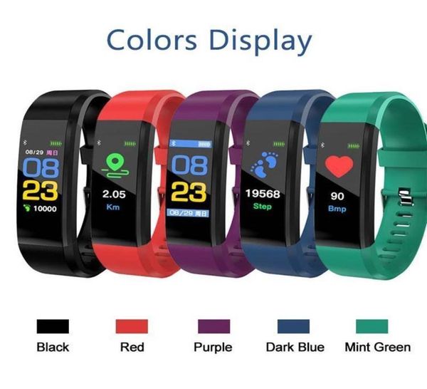 Schermo a colori intero Smart Bracciale Bracciale Fitness Trackometro Pauto Watch Band Casey Pressure Blood Pressure Blood Monitor per Android1512360