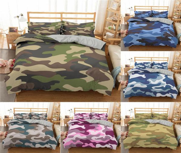 Homesky Camouflage Bedding Conjunto de menino garoto adolescente capa de edredão conjunto rainha rei colcha de colcha abstrato roupas de cama têxteis caseiros 2010216099833