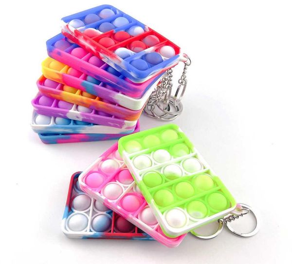 Push bubble silicone keychain brinquedos sensoriais crianças aritméticas mentais Puzzle brinquedo Tie Tye Ding