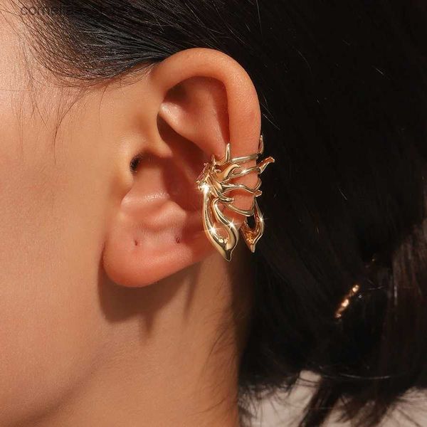 Ear Cuff Ear Cuff 1 pezzo di colore solido cicala ala orecchino polsini non perforati clip orecchio elfo clip orecchio cartone animato falso clip regalo gioielli punk donna Y240326