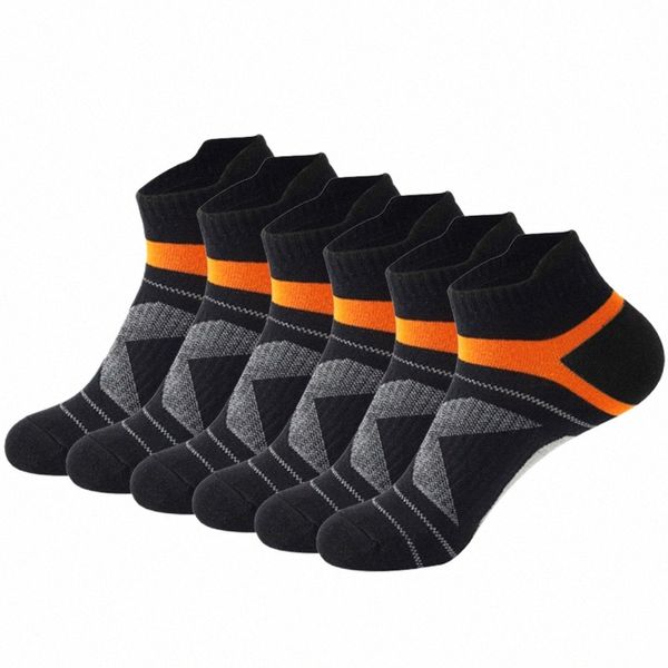 5 pares de meias de alta qualidade homens verão ao ar livre casual cott meias curto respirável preto tornozelo meias correr esportes tamanho 38-45 31ne #