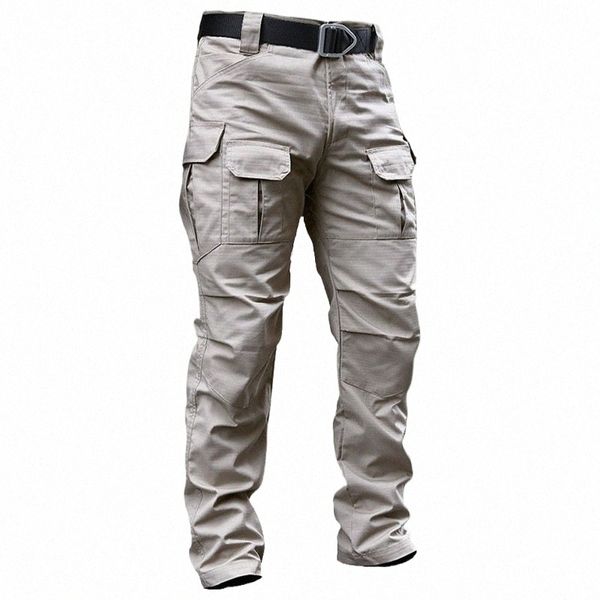 Pantaloni tattici impermeabili da uomo Pantaloni militari elasticizzati SWAT da combattimento Rip-Stop Pantaloni cargo da uomo multi-tasca da esterno Pantaloni da lavoro militari Lg x6AQ #