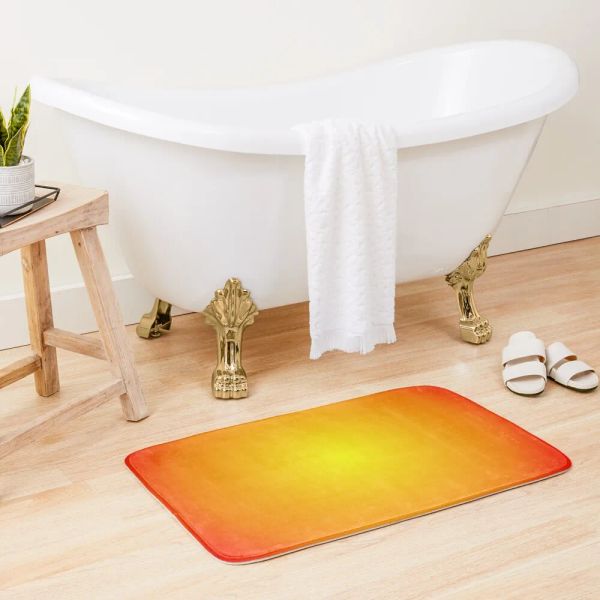 Tappetini Sunfire Giallo Oro Arancione Rosso Sfumatura Colori Allegro Design Soleggiato Tappetino da Bagno Tappeto per Doccia Bagno Interno