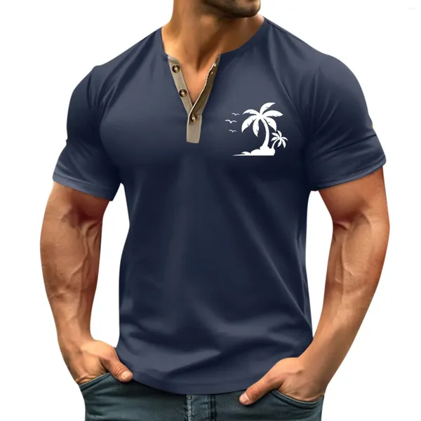 Magliette da uomo Originali ed eleganti stampate per uomo Combo scollo a V maniche corte camicetta estiva Slimfit Camisa Hombre