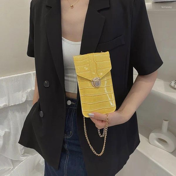 Omuz çantaları PU moda timsah desen kadın çanta şık şık telefon su geçirmez vintage messenger cüzdan depolama