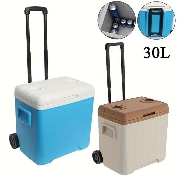 7.93Gal, caixa de gelo, refrigerador de carro Cooler, caixa de isolamento portátil para caminhão para caminhão em casa Viagem de acampamento ao ar livre