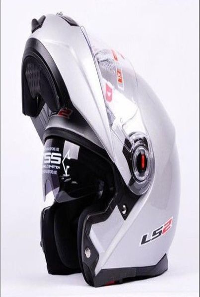 intero casco LS2 FF386 Dynamic Silve Full Face armet undrape face Flip Up Dual Shield Visiera parasole Casco moto trasparente L1273165