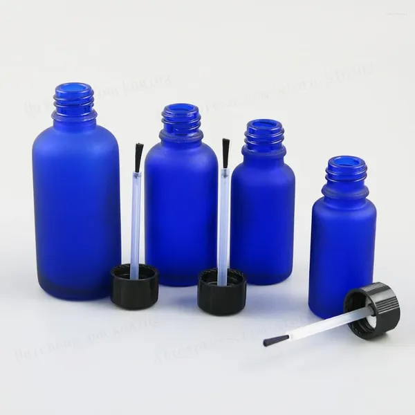 Aufbewahrungsflaschen 5 ml, 10 ml, 15 ml, 20 ml, 30 ml, 50 ml, 100 ml, Frostblau, kleine Glasflasche für ätherische Öle mit Pinselverschluss, 1 Unze, 1/2 Unze, 5/3 Unze NaiPolish