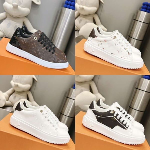 Time Out Fashion Luxury Brand Designer Sneaker Casual Schuhe flacher Boden Leichtes Schuhe Unisex Womens Herren Schuhe Echtes Leder bequemer Outdoor