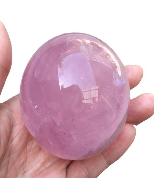 Sfera di quarzo rosa Cristallo naturale Sfere di pietra rosa Massaggio Palla di palma Esercizio di yoga per regali di nozze d'amore6942497