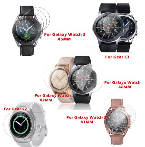 Per Galaxy Watch 46mm 42mm Watch 3 Vetro temperato 4145mm per Samsung Gear S3 S2 Pellicola protettiva per schermo protettivo2065582
