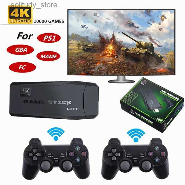 Tragbare Game-Player 4K-HD-Video mit integriertem 620/818/10000 klassischen Retro-Konsolen-Wireless-Controller AV/HD-Ausgang Mini-Game-Box Q240326