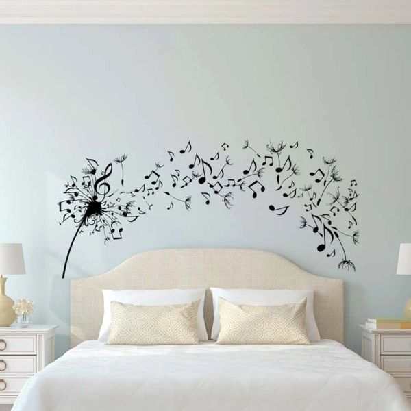 Aufkleber Löwenzahn Wandtattoo Musik Note Wand Löwenzahn Wandkunst Blume Schlafzimmer Wohnzimmer Home Aufkleber Dekor Innenarchitektur WL2223