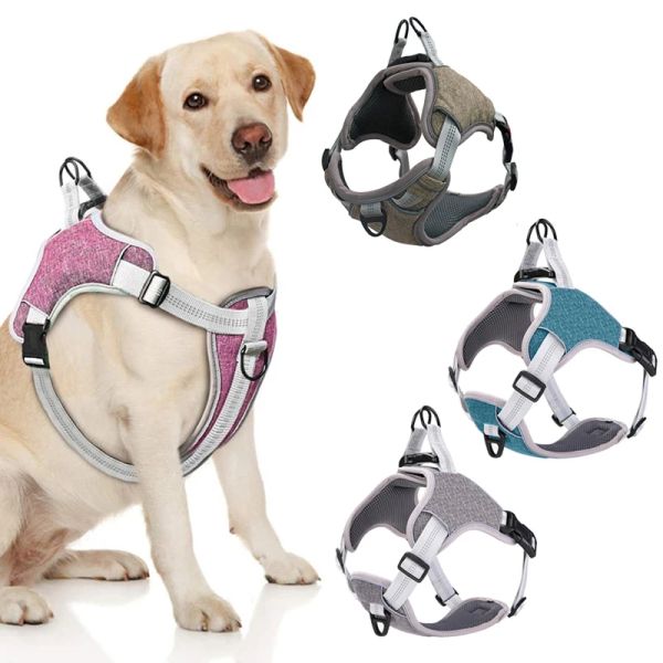 Imbracature per cani Pettorina per cani Pettorina per guinzaglio regolabile riflettente per addestramento di cani di taglia media e grande Imbracature per guinzagli da passeggio Accessori per cani