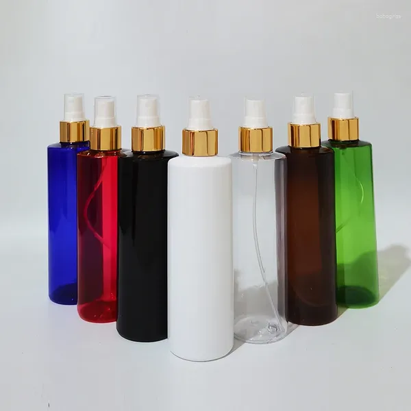 Bottiglie di stoccaggio 20 pezzi 250 ml Vuota Pompa spruzzatrice in alluminio dorato Contenitori cosmetici Bottiglia d'acqua di profumo in plastica con cura della pelle