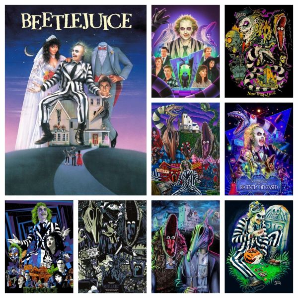 Filme de terror Stitch Besouca Pintura de Diamante Pintura de Fantasia Filme Ghost Art Art Cross Stitch Bordado Picture Mosaic Craft Home Decor