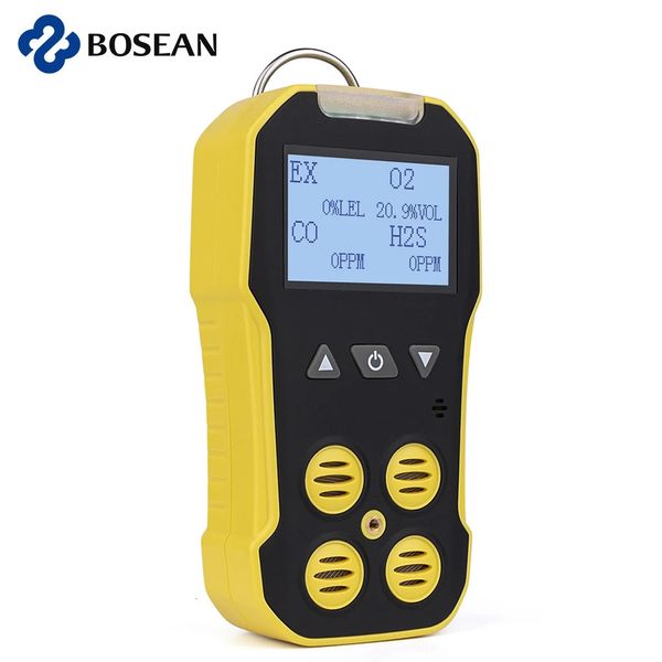 Bosean Multi Gak Detector O2 H2S CO LEL 4 в 1 -м измерительном метре кислородного водорода. Монооксид монооксид. Детектор утечки утечки газа 240320