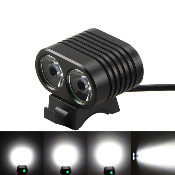 8000lm 2x T6 L2 LED Bicycle Light Light Mini Bike Front Light Cycling Lanterlamp com recarregável 4 x 8650 Battery Pack240325