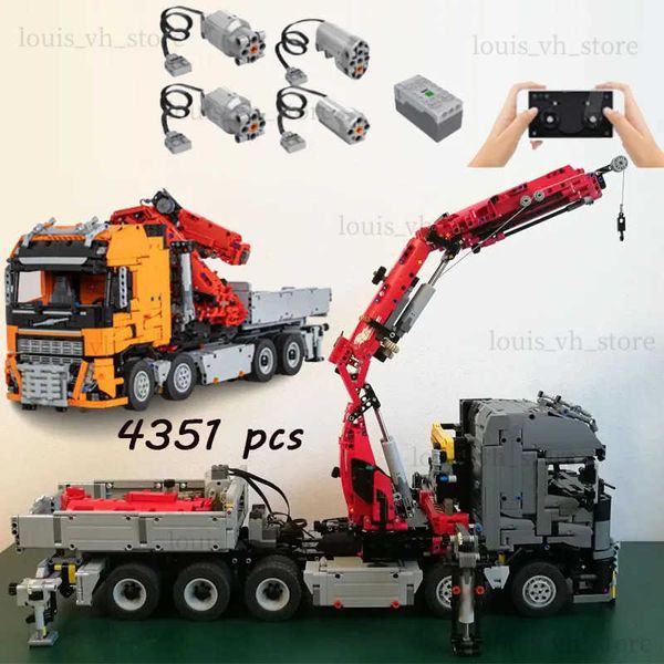 Blocks Principal Transportador MOC-118230 Crane elétrico 4351 Bloqueio de construção de peças de alta tecnologia para adultos Modelos de veículos de brinquedos educacionais T240325