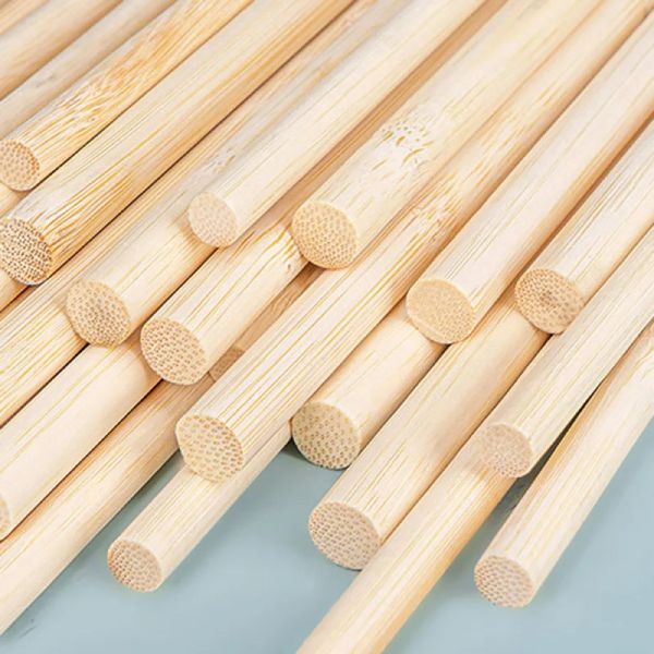 Varas de bambu redondas de vários tamanhos, artesanato, faça você mesmo, material de vara de madeira pequena para suprimentos de postes de flores