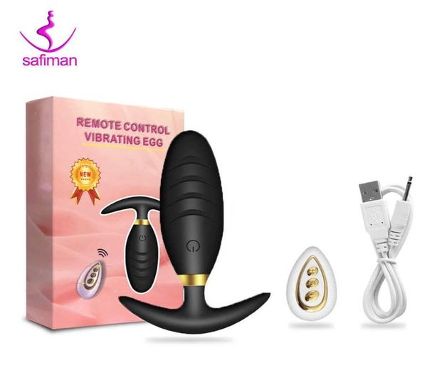 Anal-Vibrator, Butt-Plug, Prostata-Massagegerät mit kabelloser Fernbedienung, tragbarer vibrierender Ei-Dildo für Frauen, Männer, Erwachsene Q05295879108