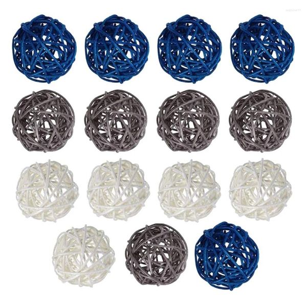 Flores decorativas 15 pçs bolas de rattan bola orbs vaso enchimentos decoração de mesa para teto orb decorações de videira